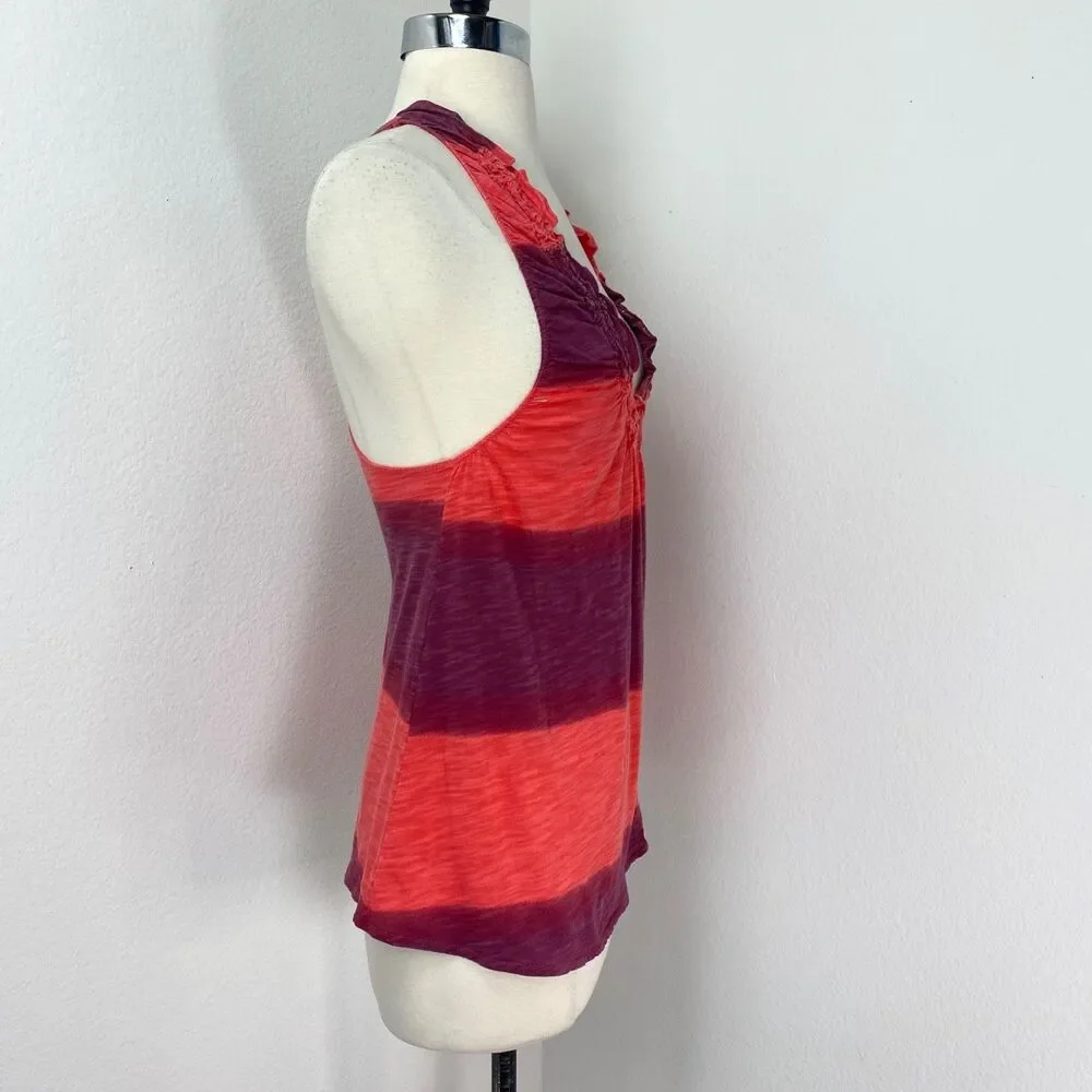 Free People Anthropologie Stripe Knit Tank Top XS Racerback Boho Festival Travel